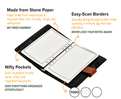 Infinote Executive Reusable Stone Paper Smart Notebook and Planner